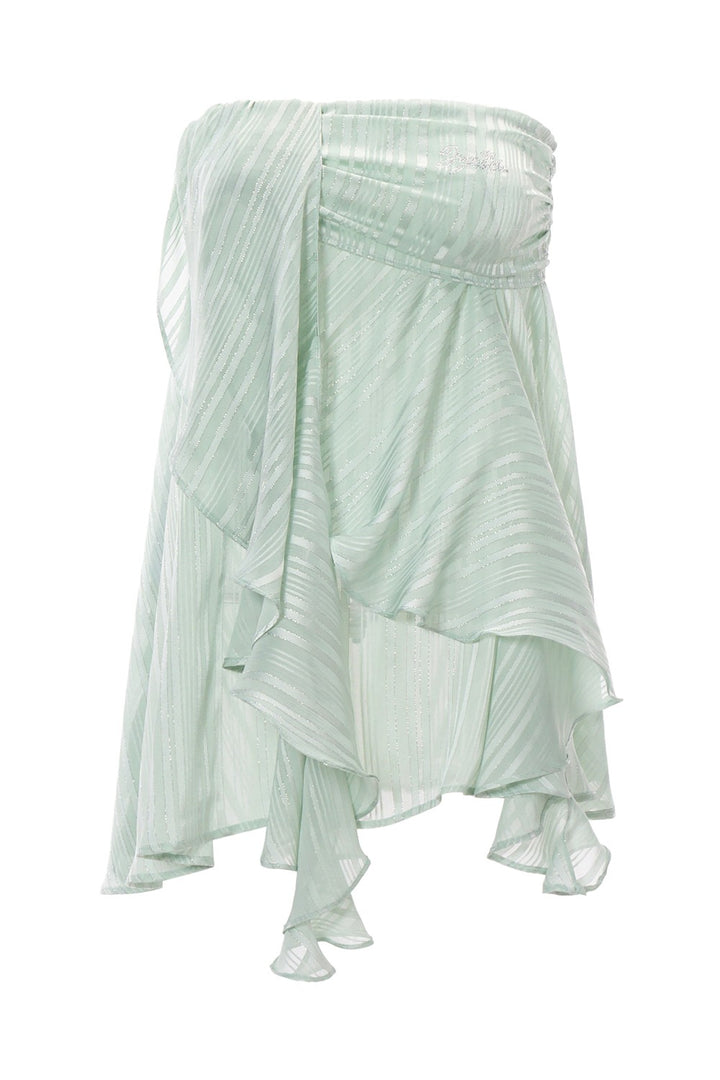 Mint Mirage Ruffle Top