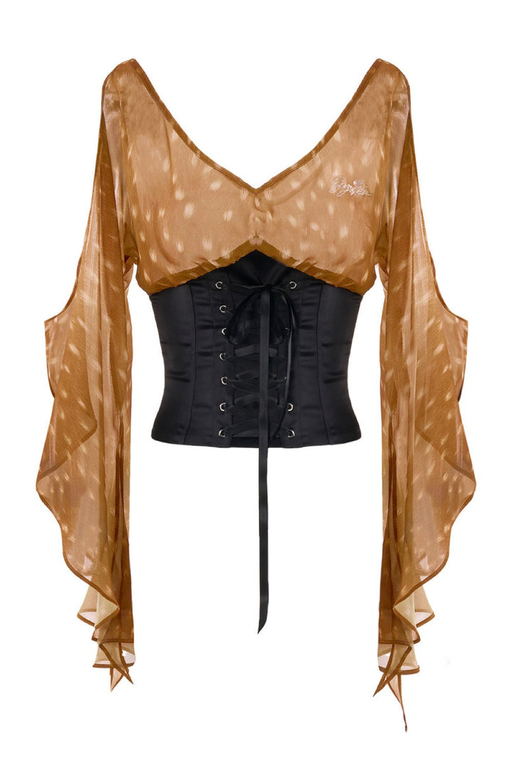 Deer Corset Chiffon Blouse