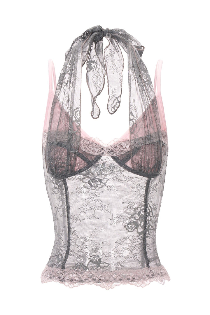 Lace Halter Corset Cami