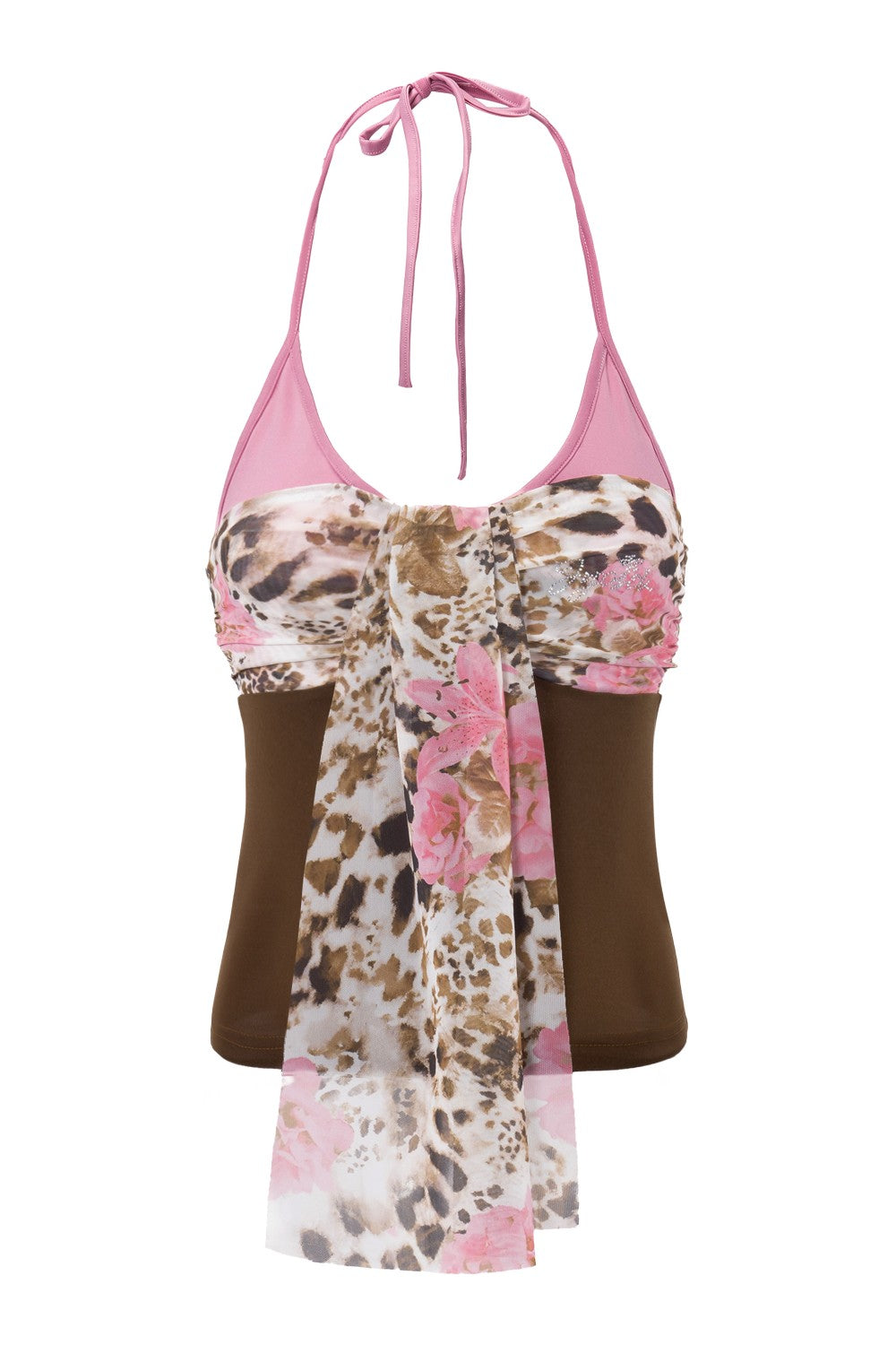 Leopard Bloom Halter Cami