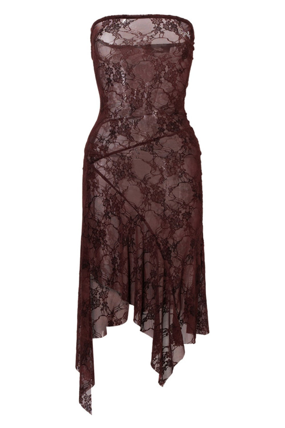 Rouge Lace Strapless Dress