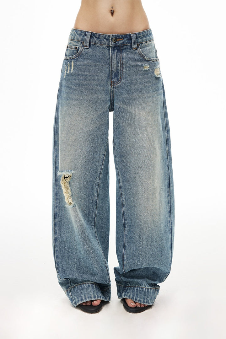Nineties Fade Ripped Jeans