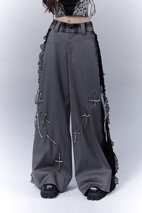 Lace-Up Stitches Pants