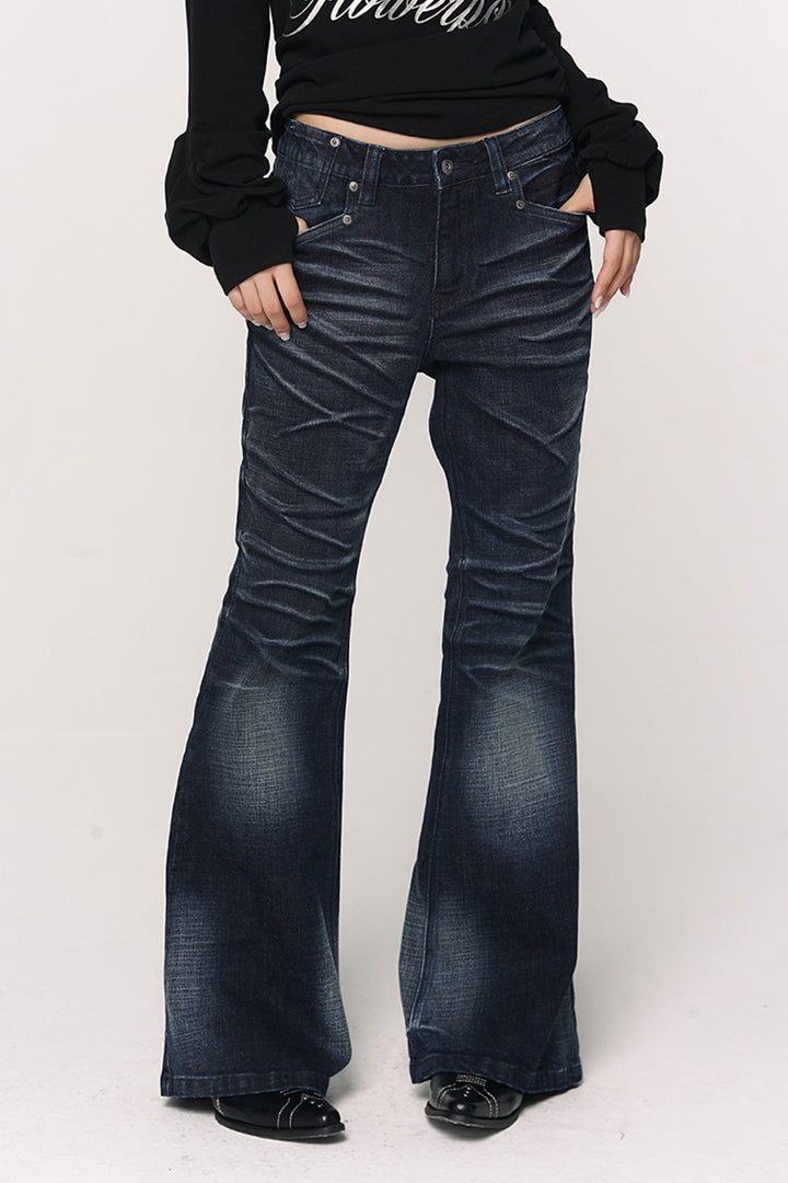 Monica Washed Flare Jeans