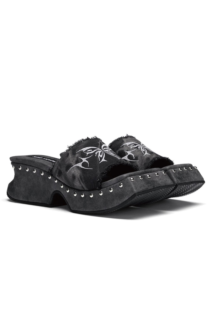 Noir Butterfly Mules