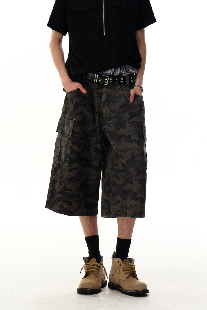 Wide Camo Utility Jorts