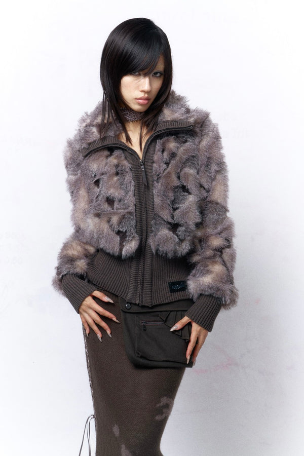 Ash Violet Fur Coat
