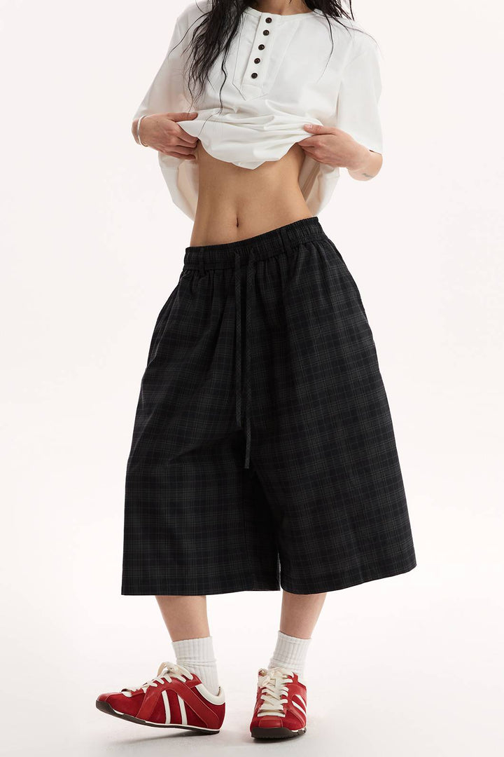 Relaxed Plaid Culottes
