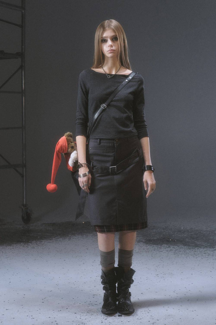 Belted Layered Skirt