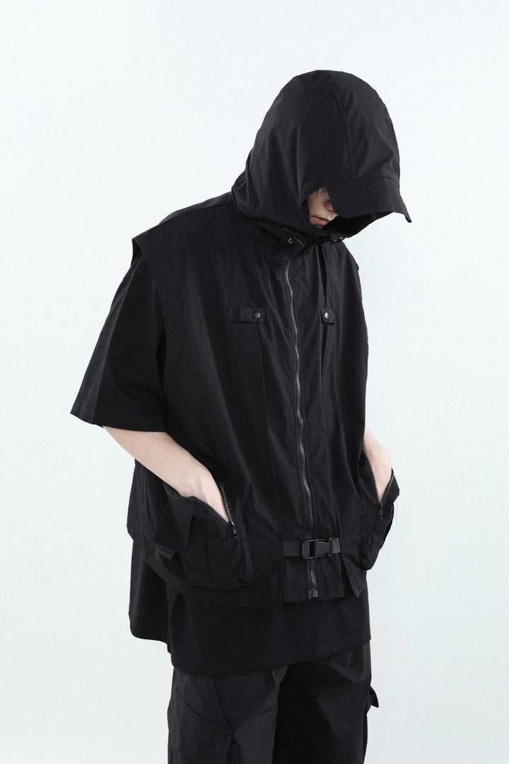 Hooded Utility Shell Vest