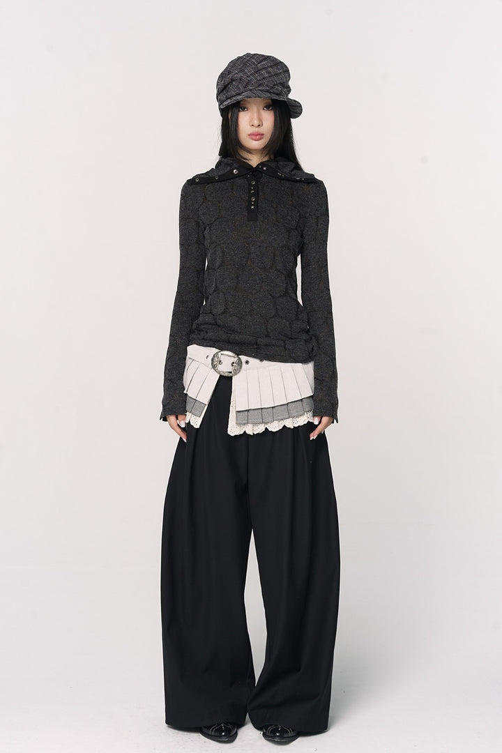 Triple Pleat Overlay Skirt