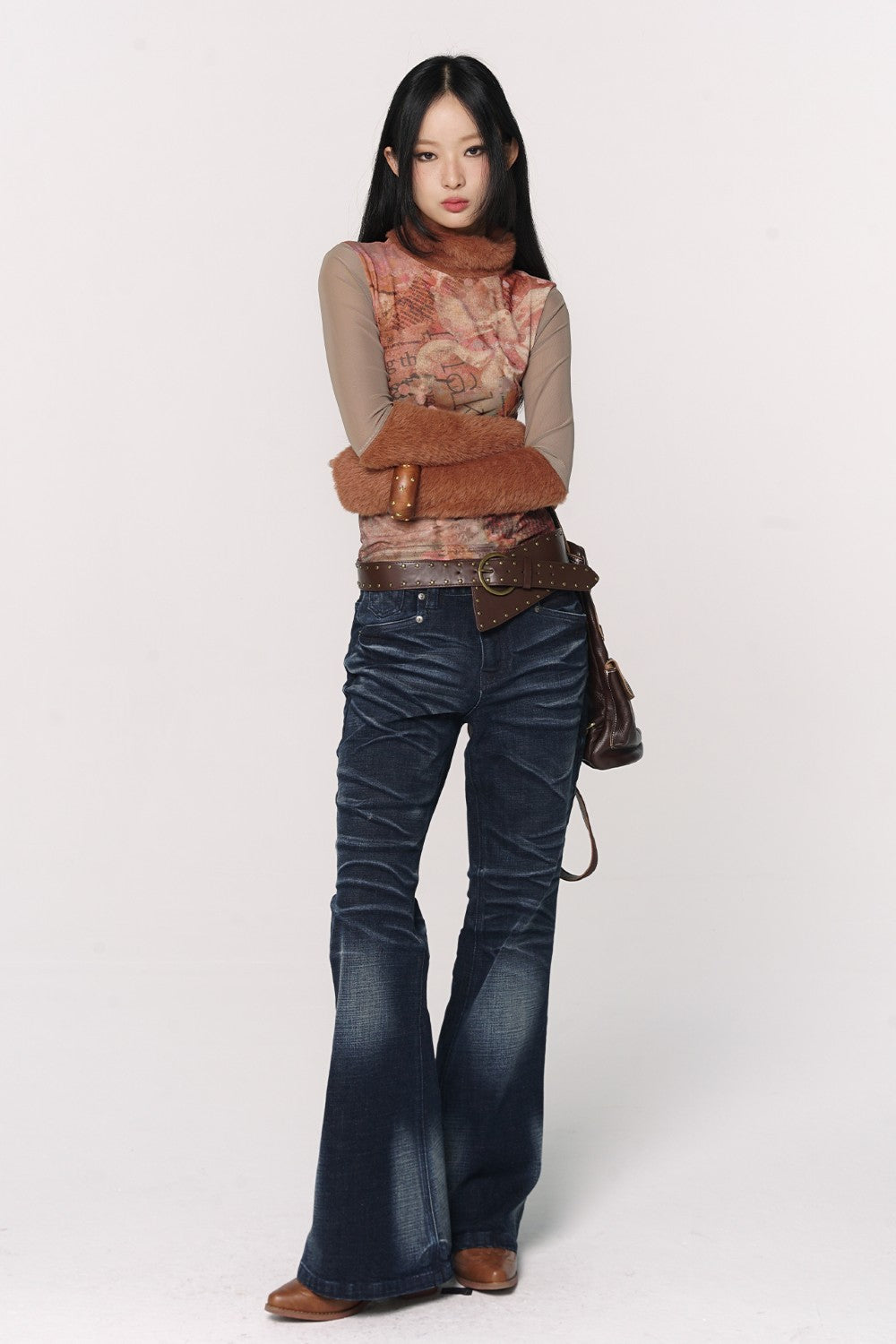 Monica Washed Flare Jeans