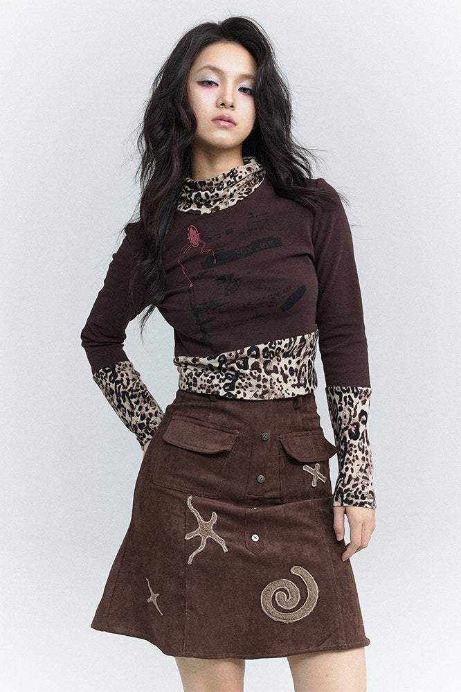 Leopard Turtleneck Shirt