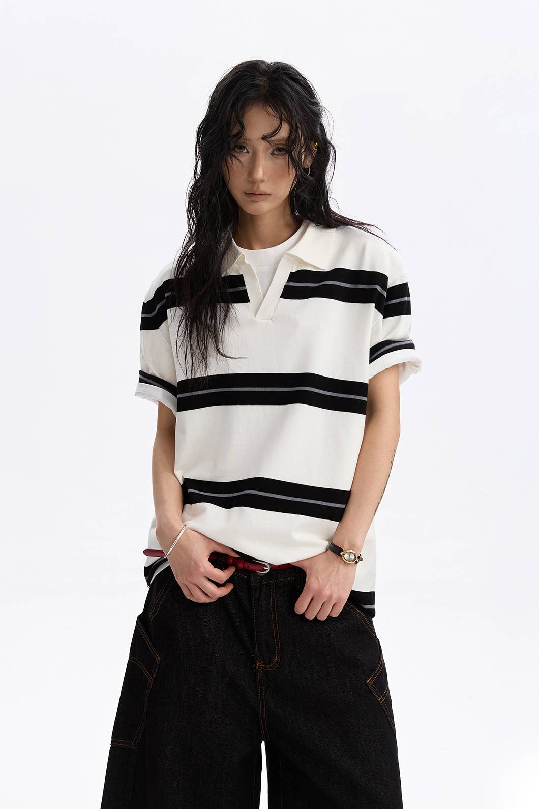 Striped Polo Tee