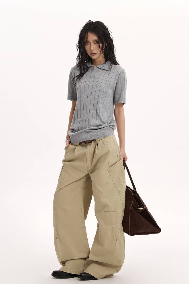 Ribbed Knit Polo