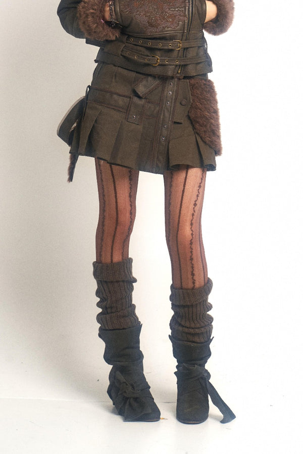 Adjustable Cargo Mini Skirt