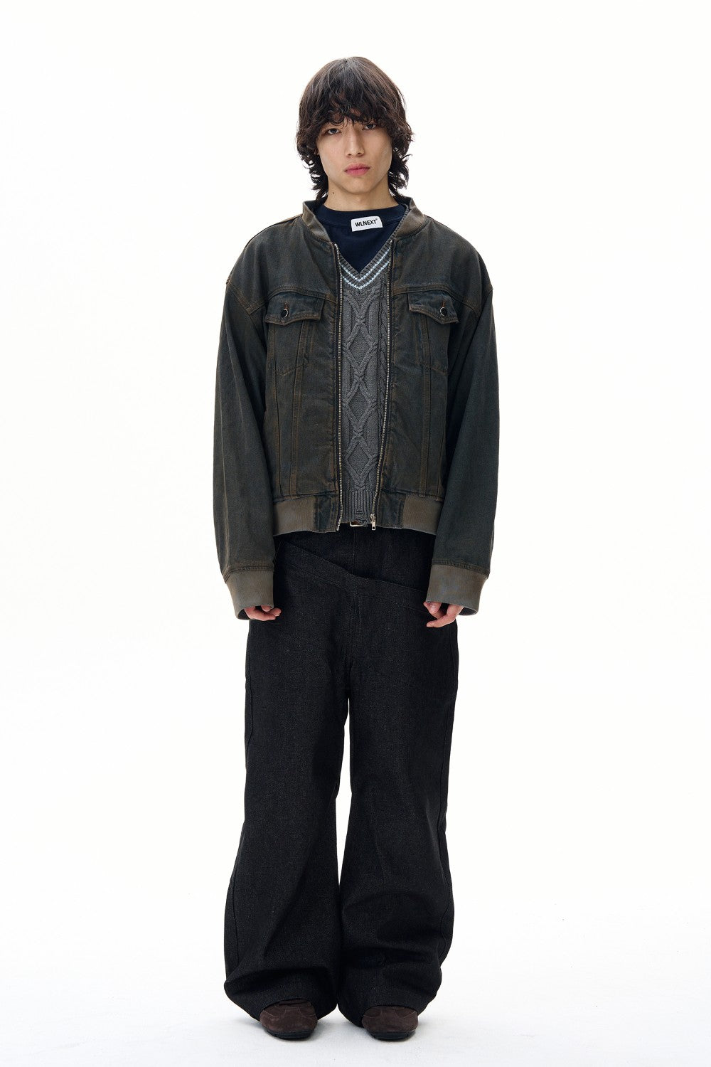 Distressed Retro Denim Jacket