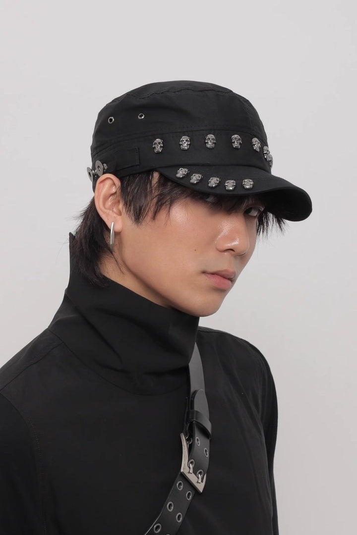 Y2K Studded Skull Cap