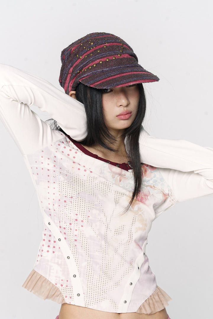 Spiral Stud Slouch Cap
