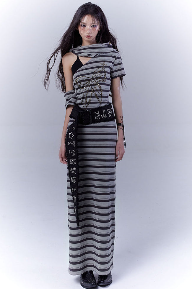 Striped Hooded Trouble Dress