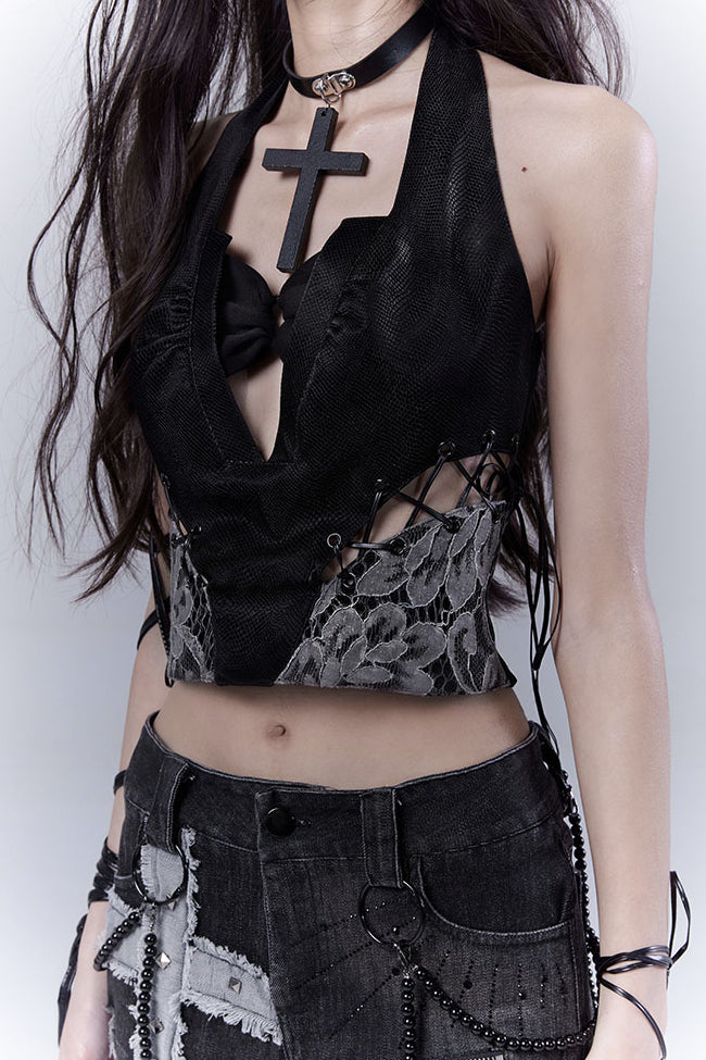 Floral Lace Halter Top