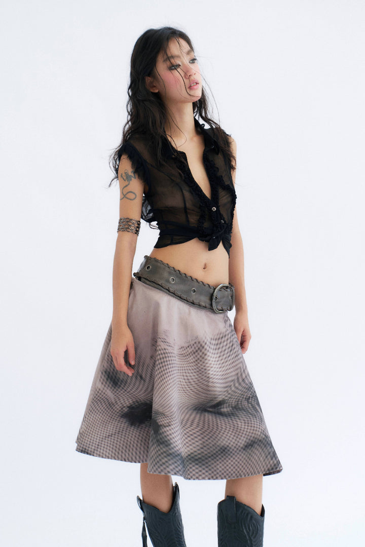 Sheer Ruffle Vest