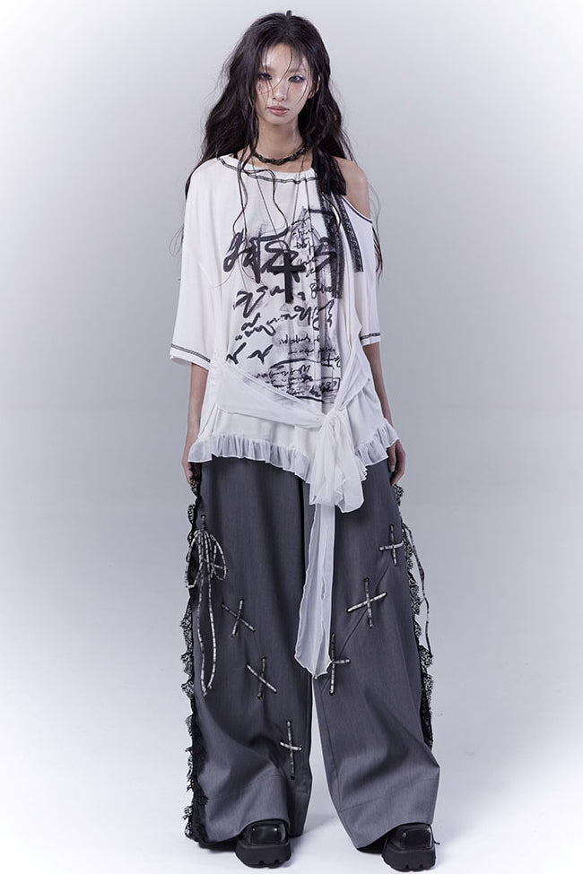 Lace-Up Stitches Pants