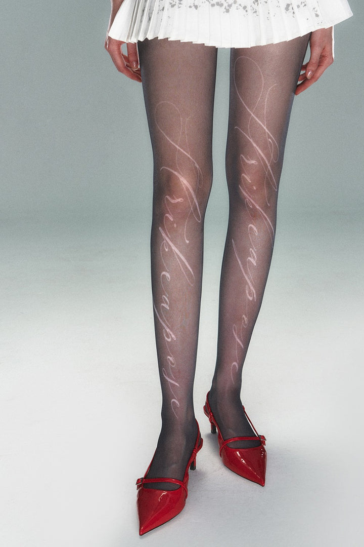 Sheer Print Tights