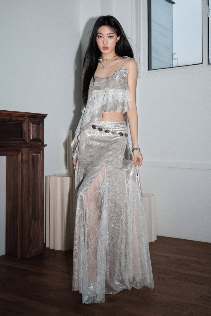 Rosette Ruffle Two-Piece Set