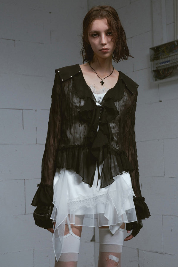 Chiffon Flare Cardigan