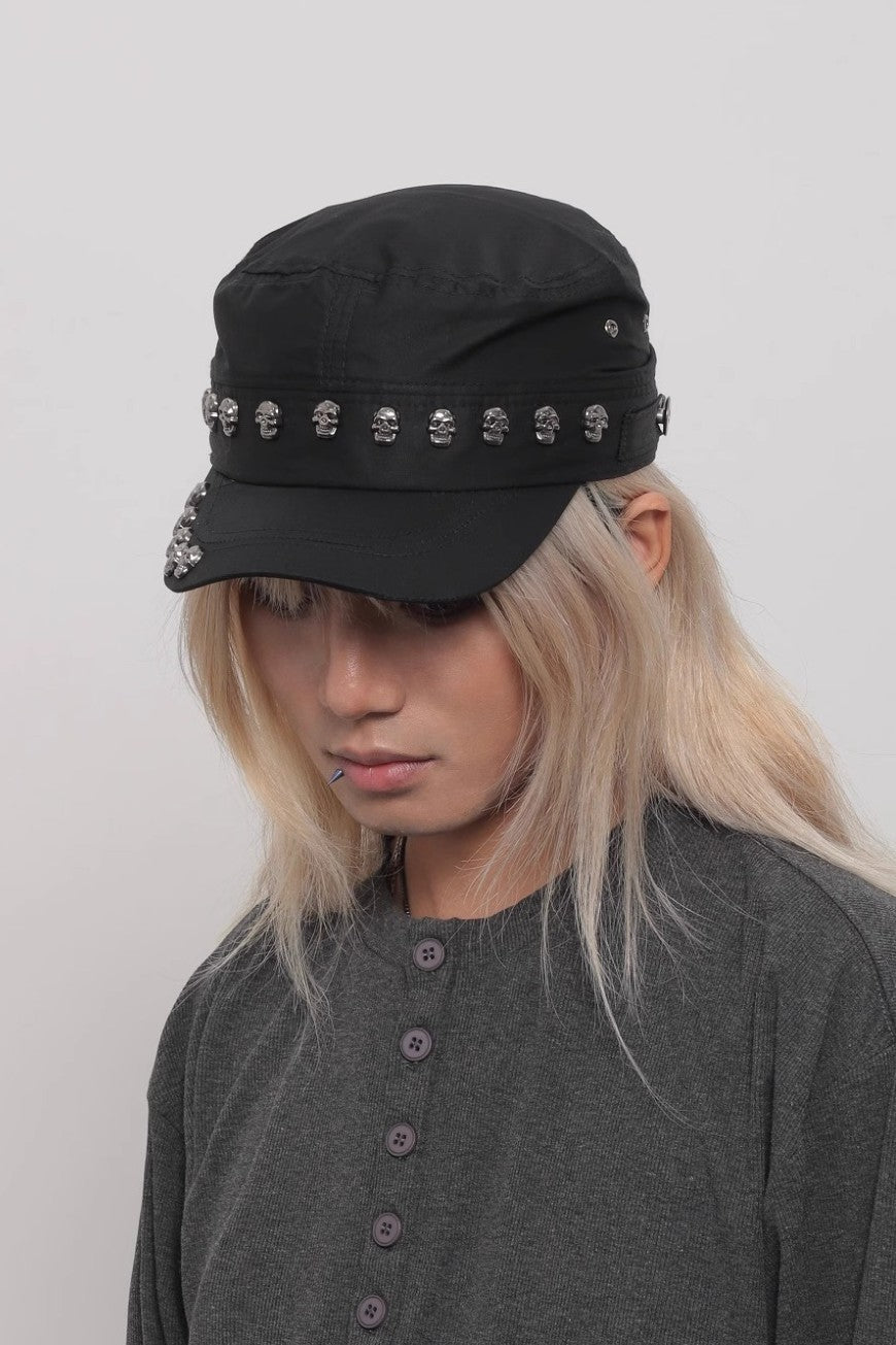 Y2K Studded Skull Cap