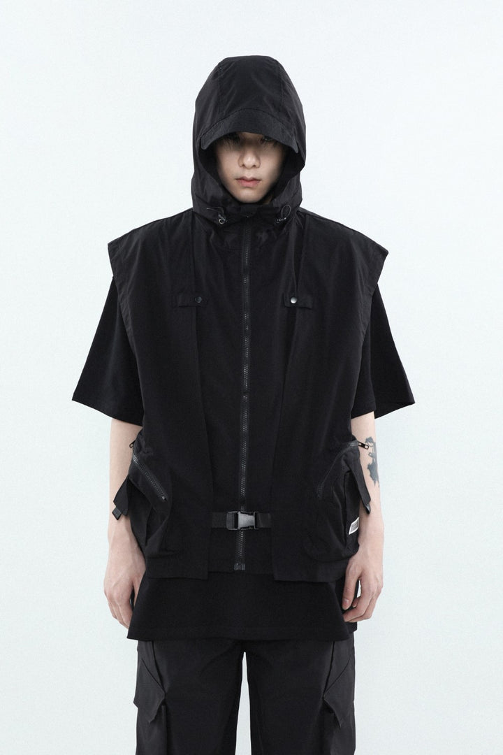 Hooded Utility Shell Vest