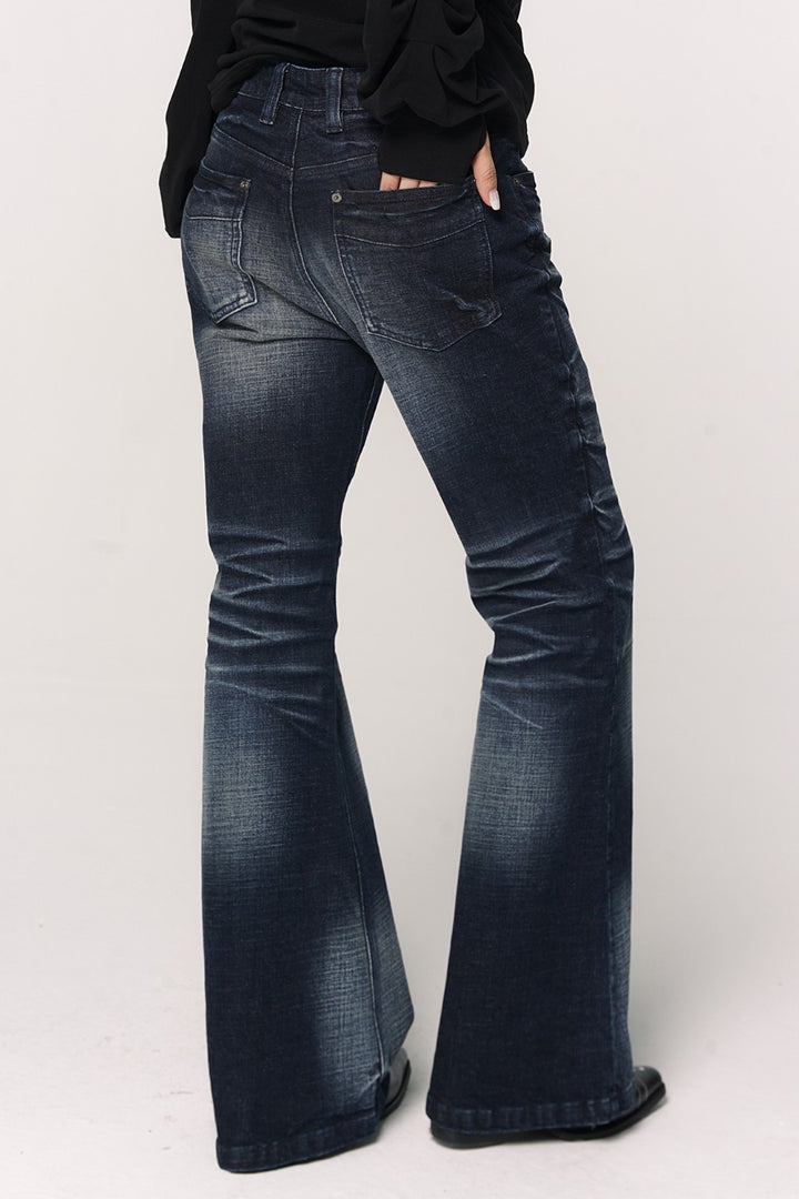 Monica Washed Flare Jeans