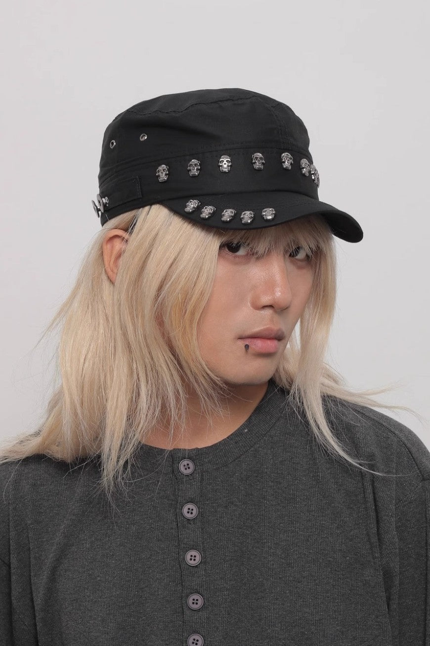 Y2K Studded Skull Cap