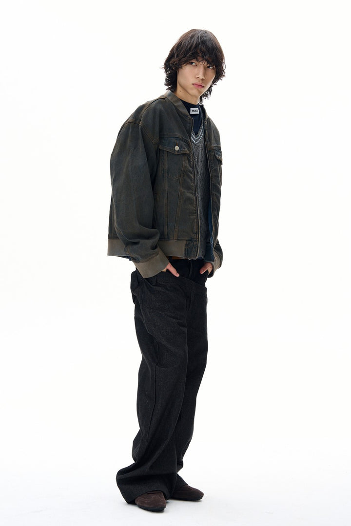 Distressed Retro Denim Jacket