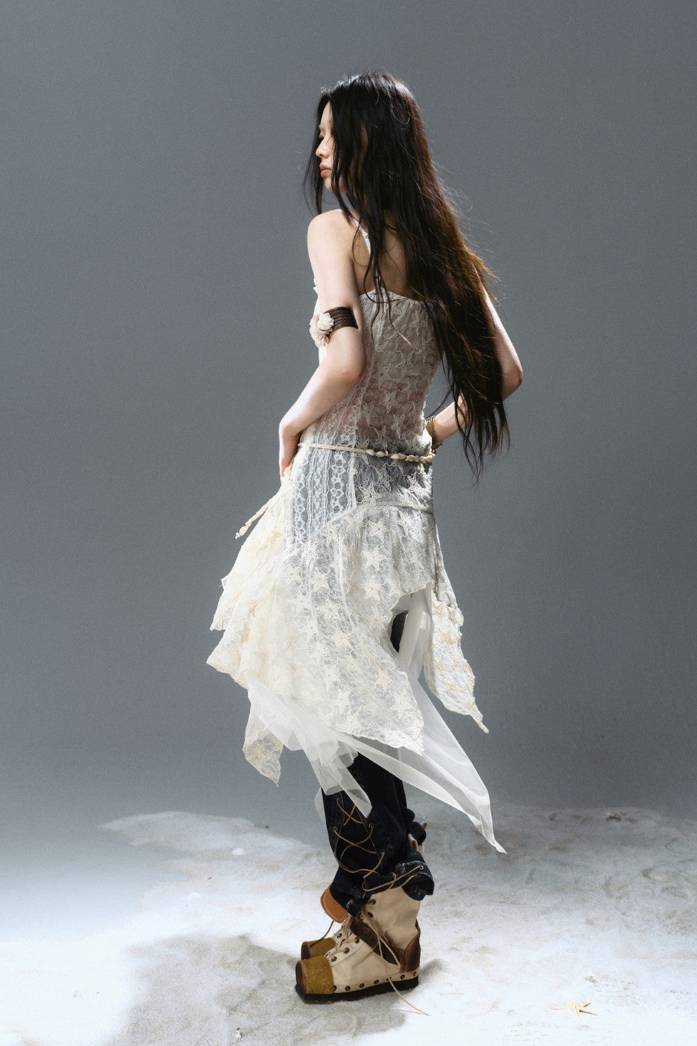 Flowing Star Lace Dress