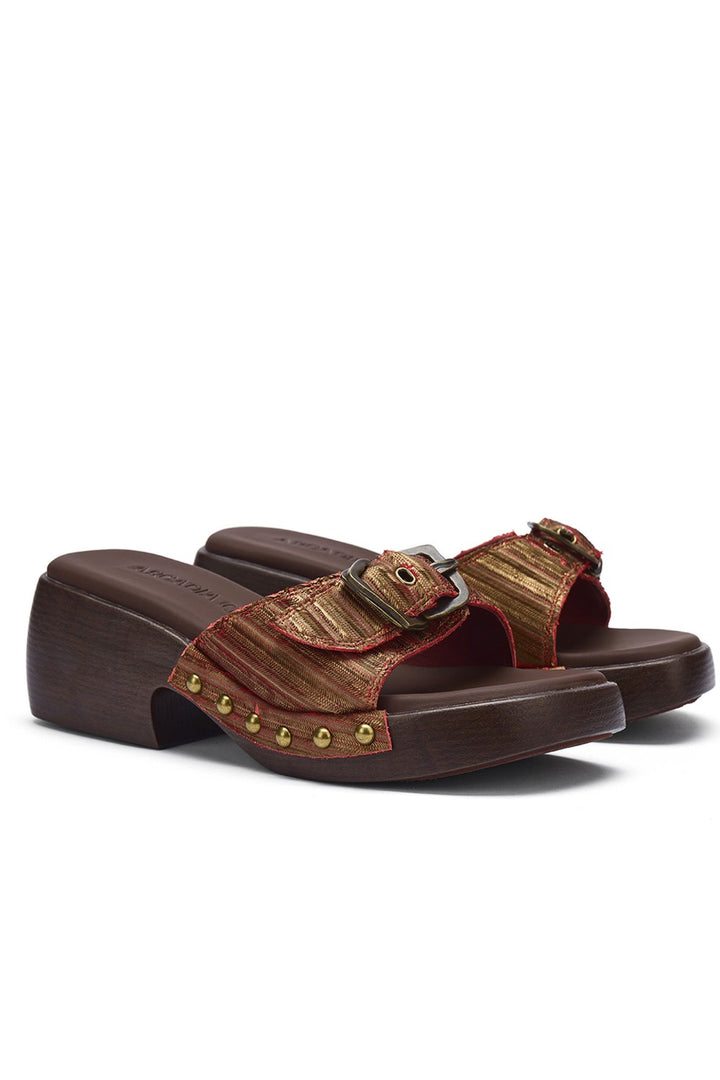 Sienna Woven Wood Clogs