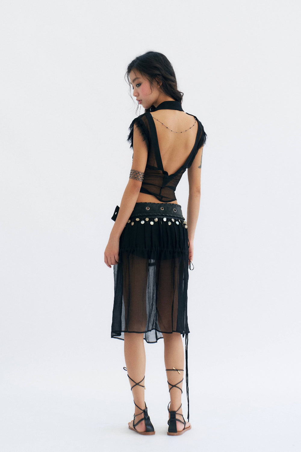 Sheer Ruffle Vest