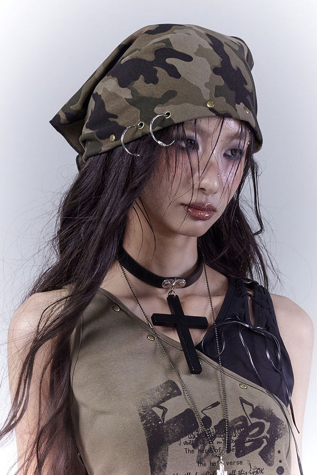 Camo Studded Headscarf