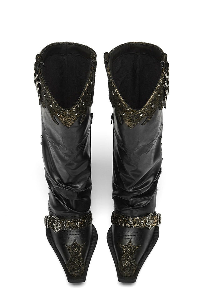 Zyra Spiked Western Boots