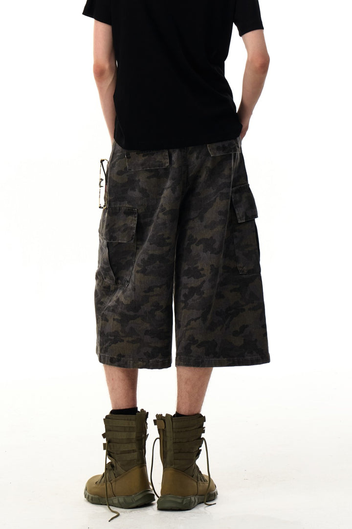 Wide Camo Utility Jorts