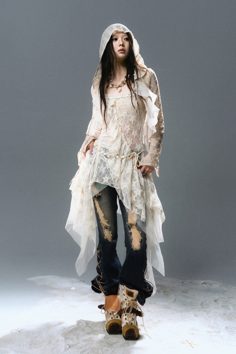 Flowing Star Lace Dress