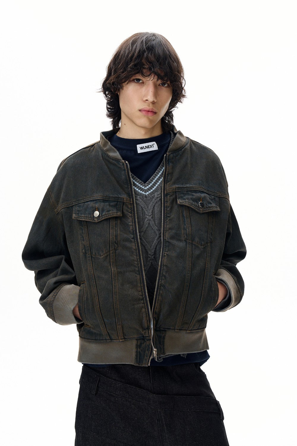 Distressed Retro Denim Jacket