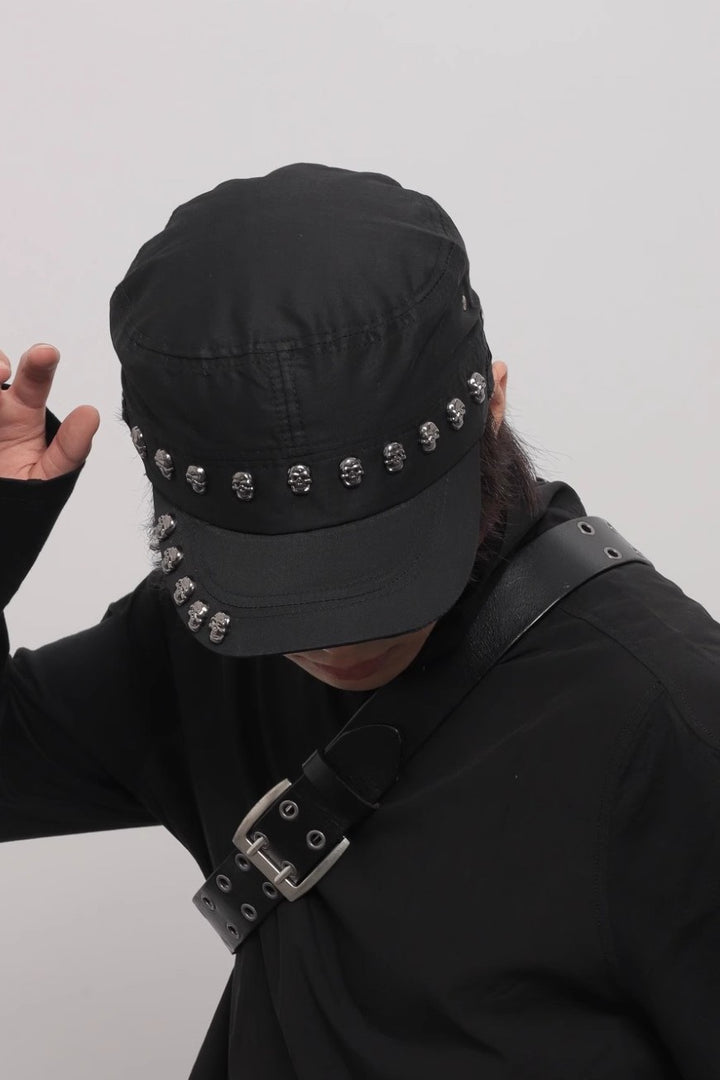 Y2K Studded Skull Cap
