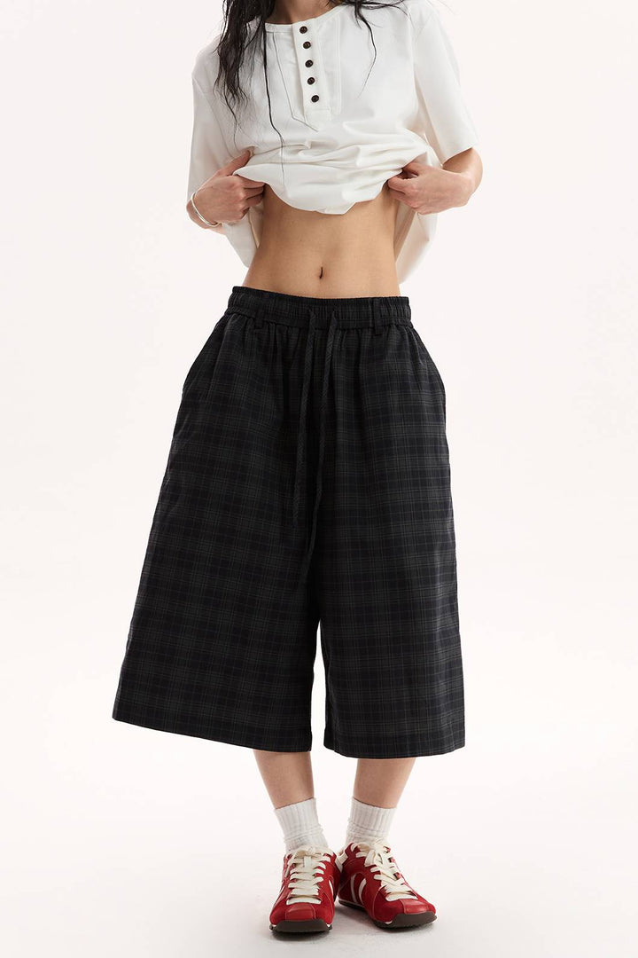 Relaxed Plaid Culottes