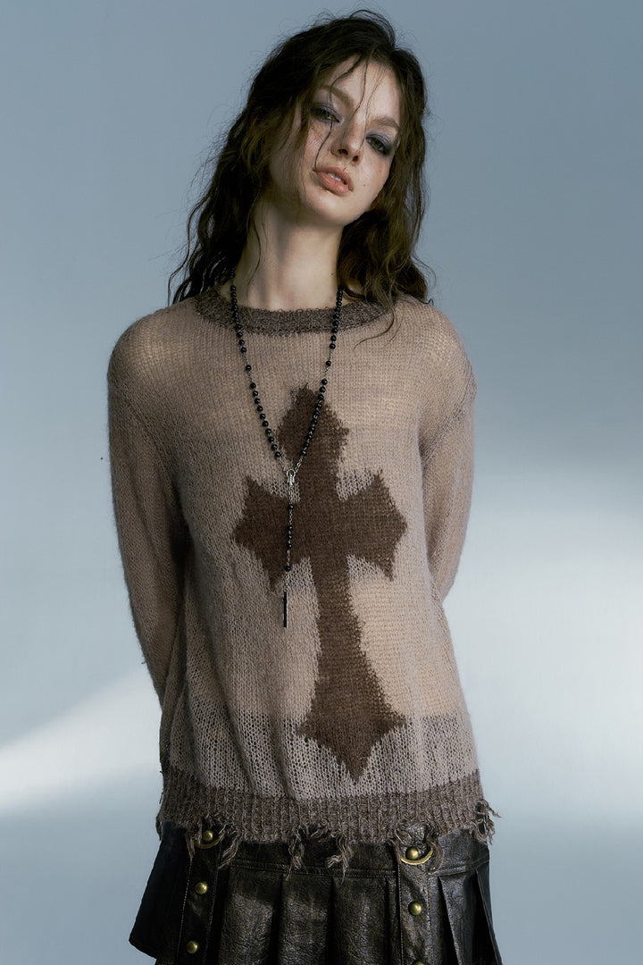 Transparent Cross Sweater