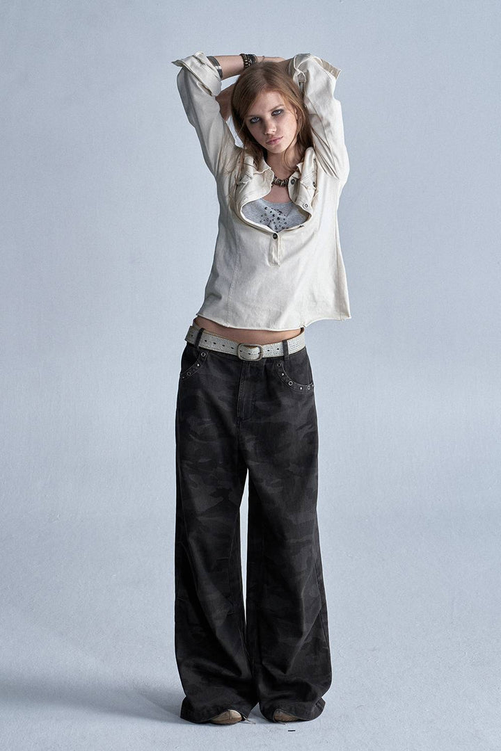 Studded Wide Leg Pants