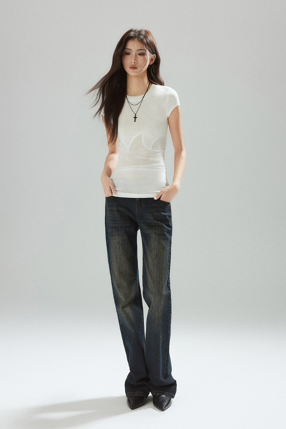 Gia Lace Panel Shortsleeve