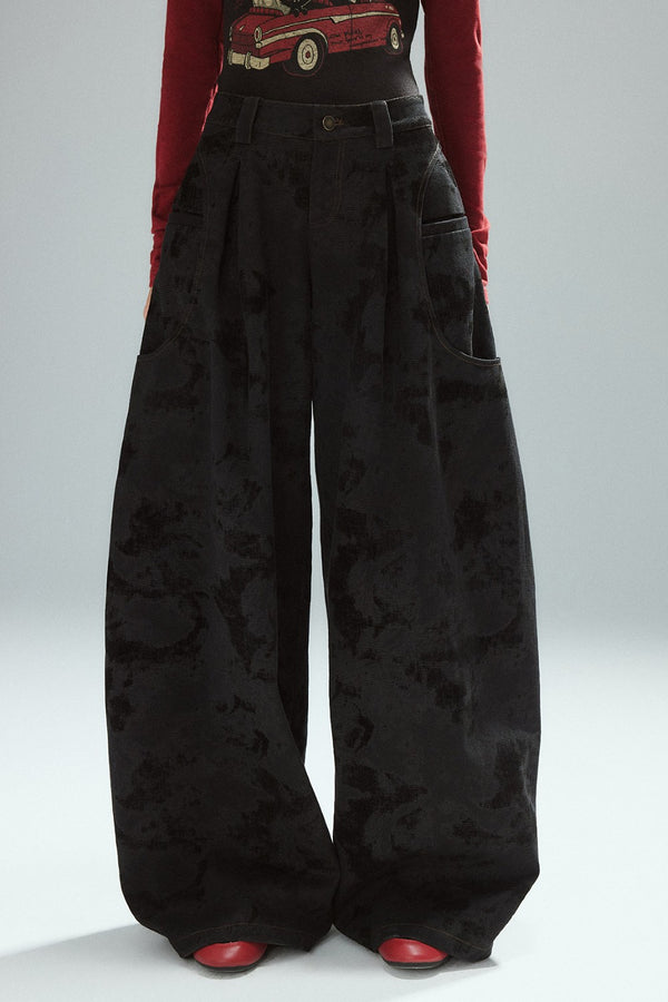 Voss Flocked Wide Jeans