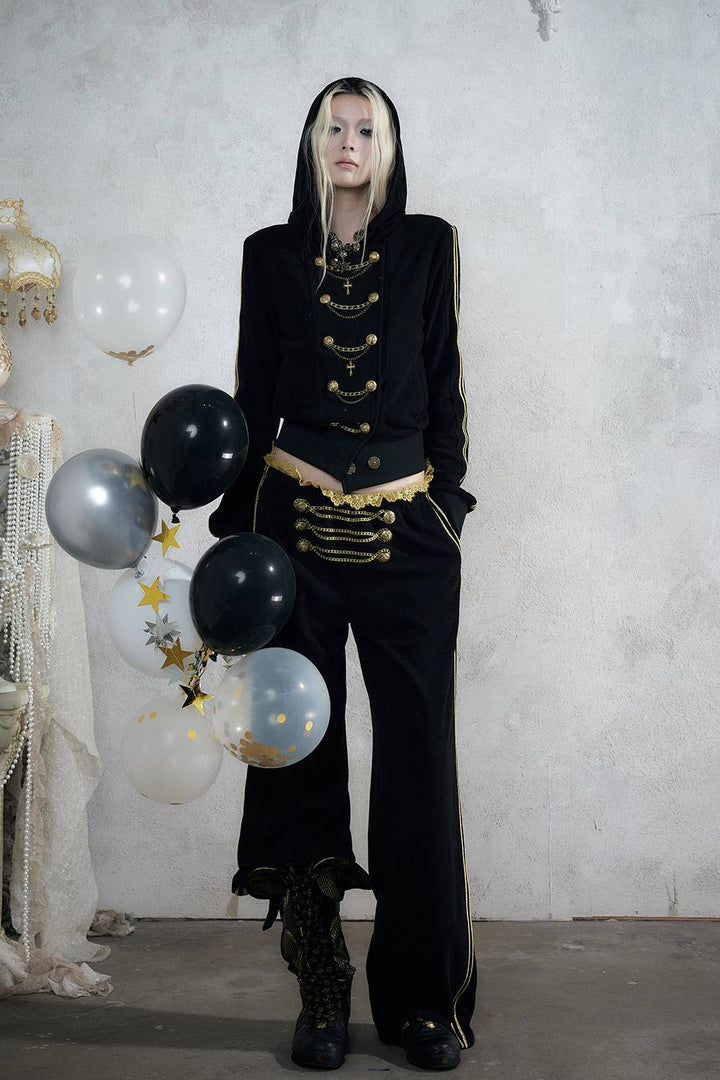 Chain Detail Hooded Jacket